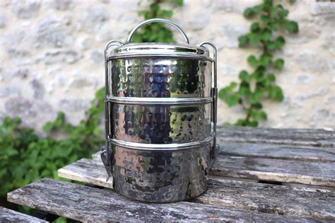 hammered metal tiffin lunch box|Tiffin Hammered Metal Lunch Box .